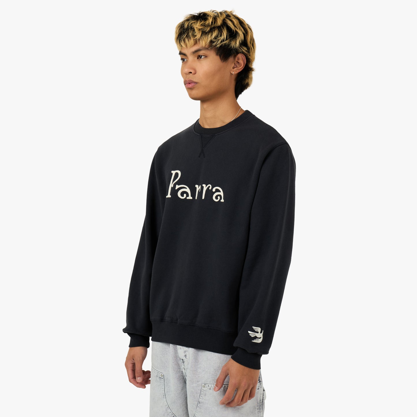 by Parra Weird Trad Logo Chandail à capuchon Bleu Marine Foncé