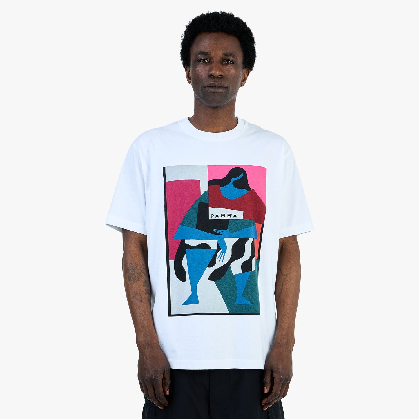 T-shirt by Parra Reading The Square / Blanc