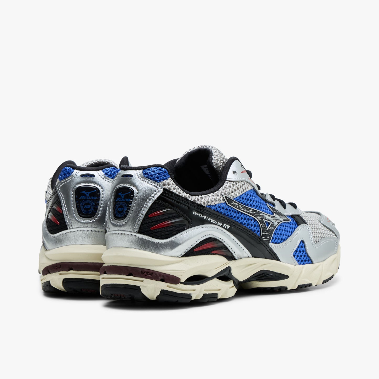 Mizuno Wave Rider 10 Sport Harbor Mist / Noir - Bleu Éclatant