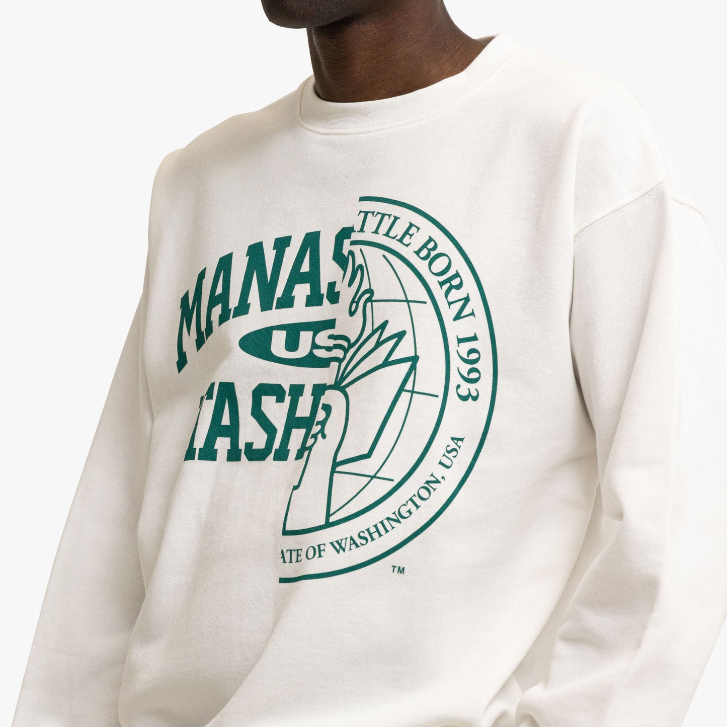 Manastash Collegiate Crewneck Blanc