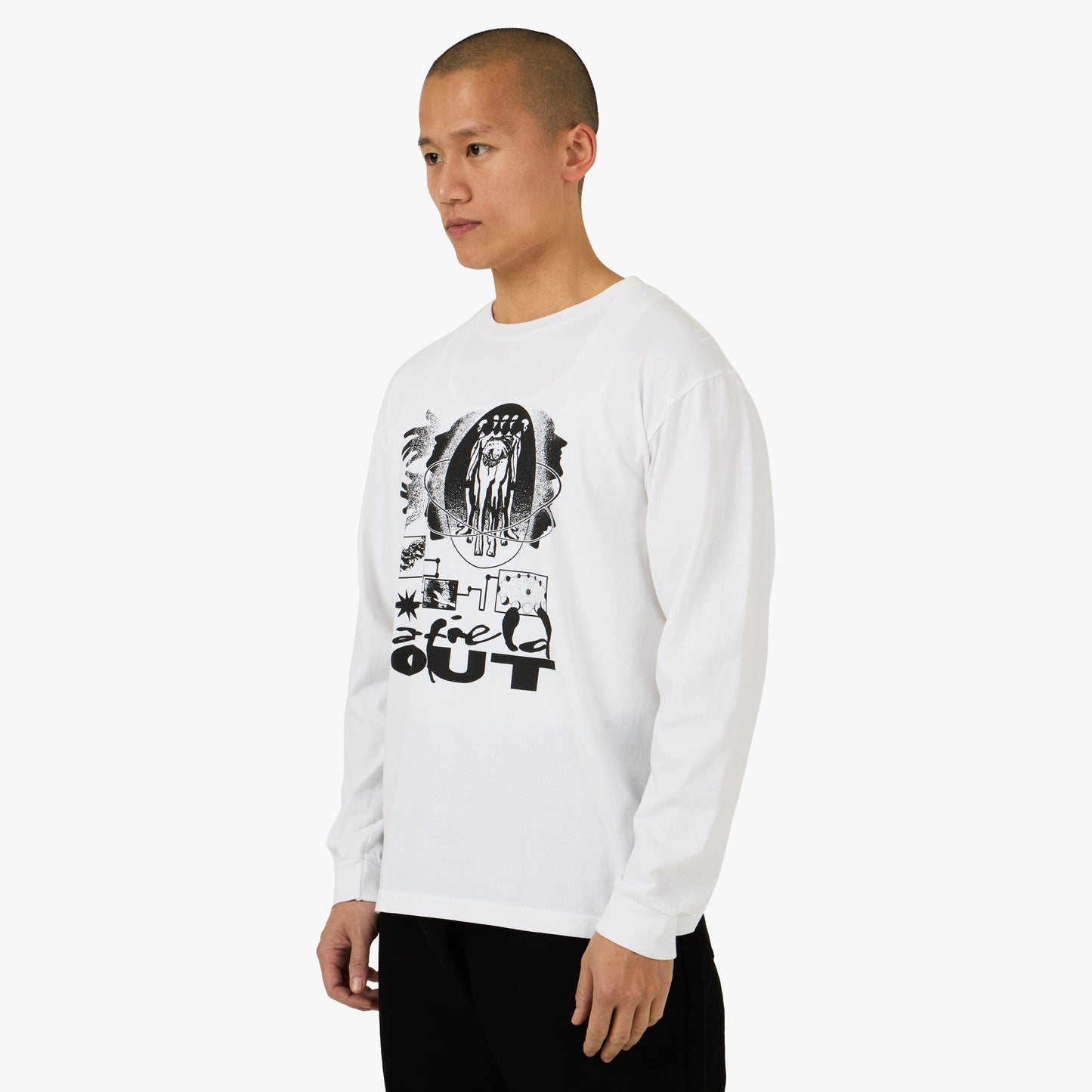 Afield Out Cosmos Longsleeve T-Shirt White