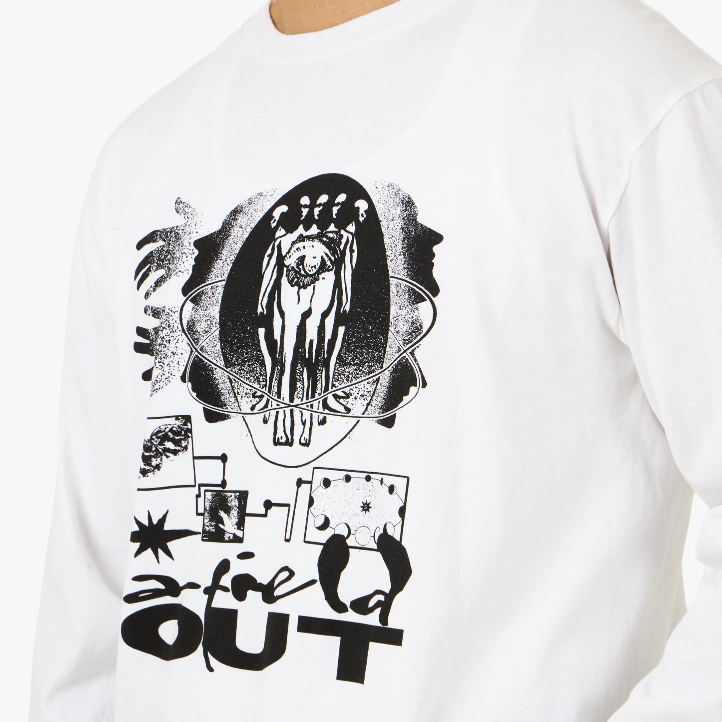 Afield Out Cosmos Longsleeve T-Shirt White