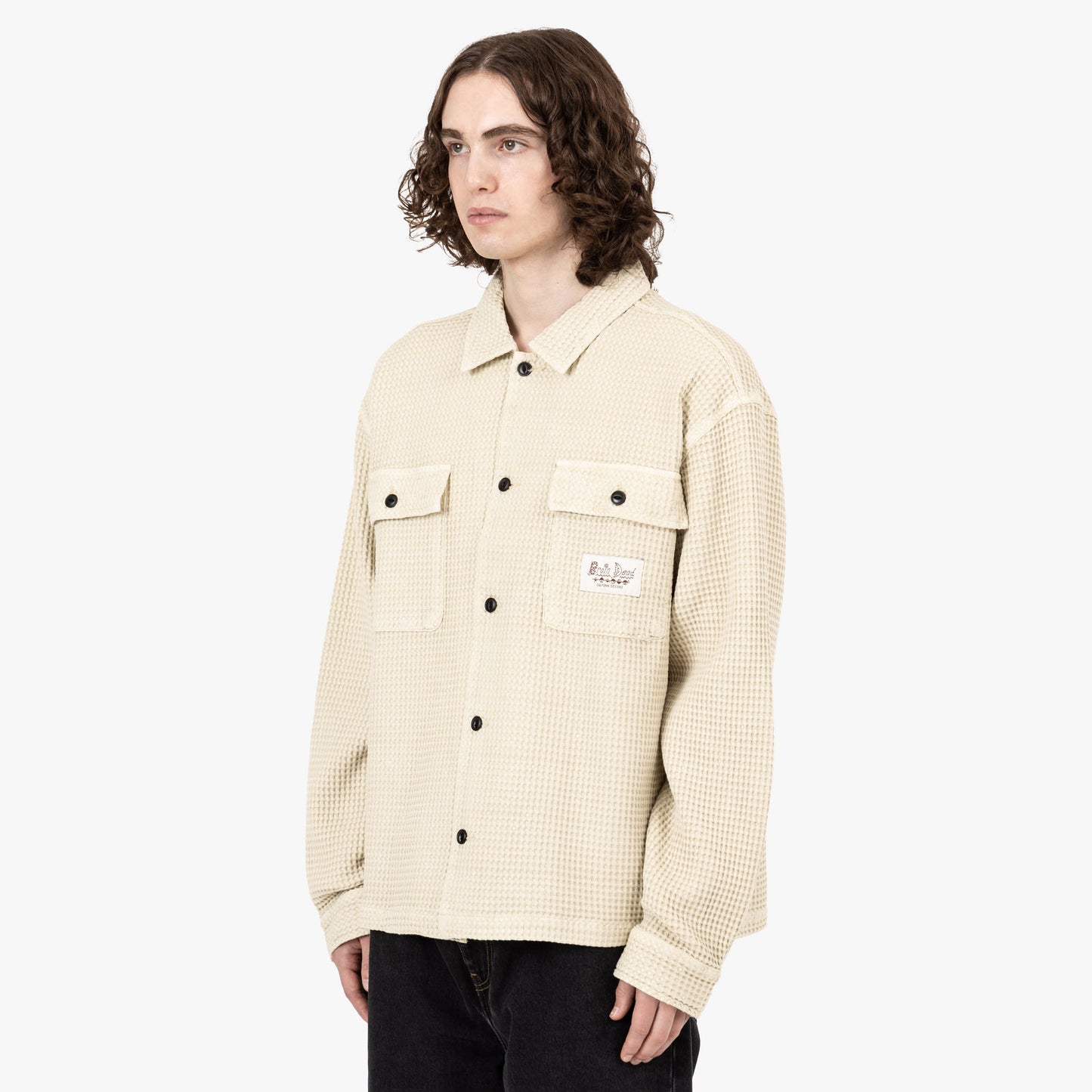 Brain Dead Waffle Button Front Shirt / Tan
