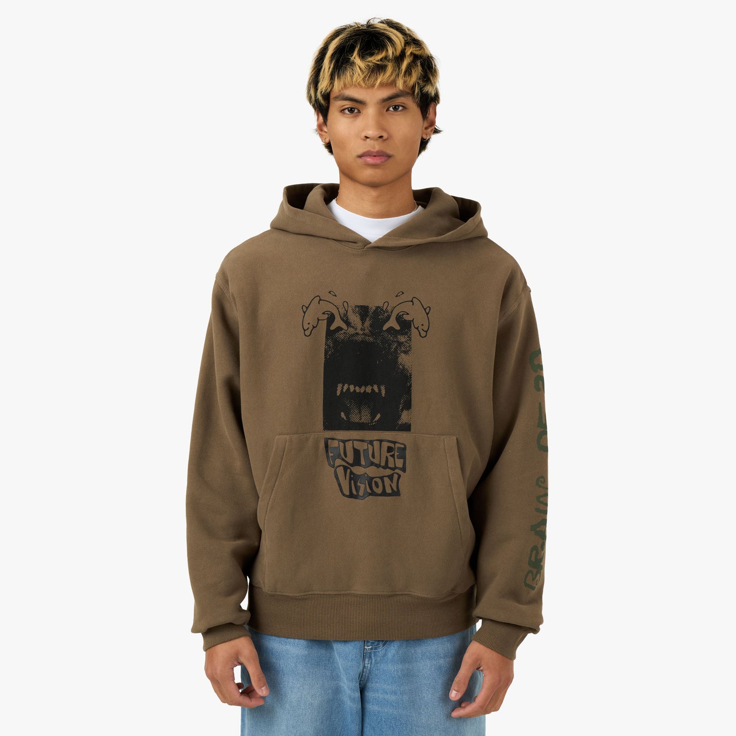 Brain Dead Future Vision Hoodie Coffee