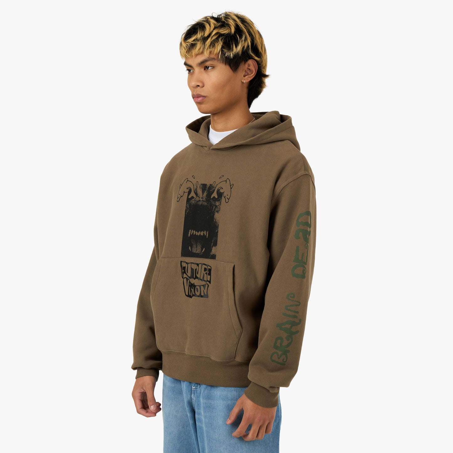 Brain Dead Future Vision Hoodie Coffee