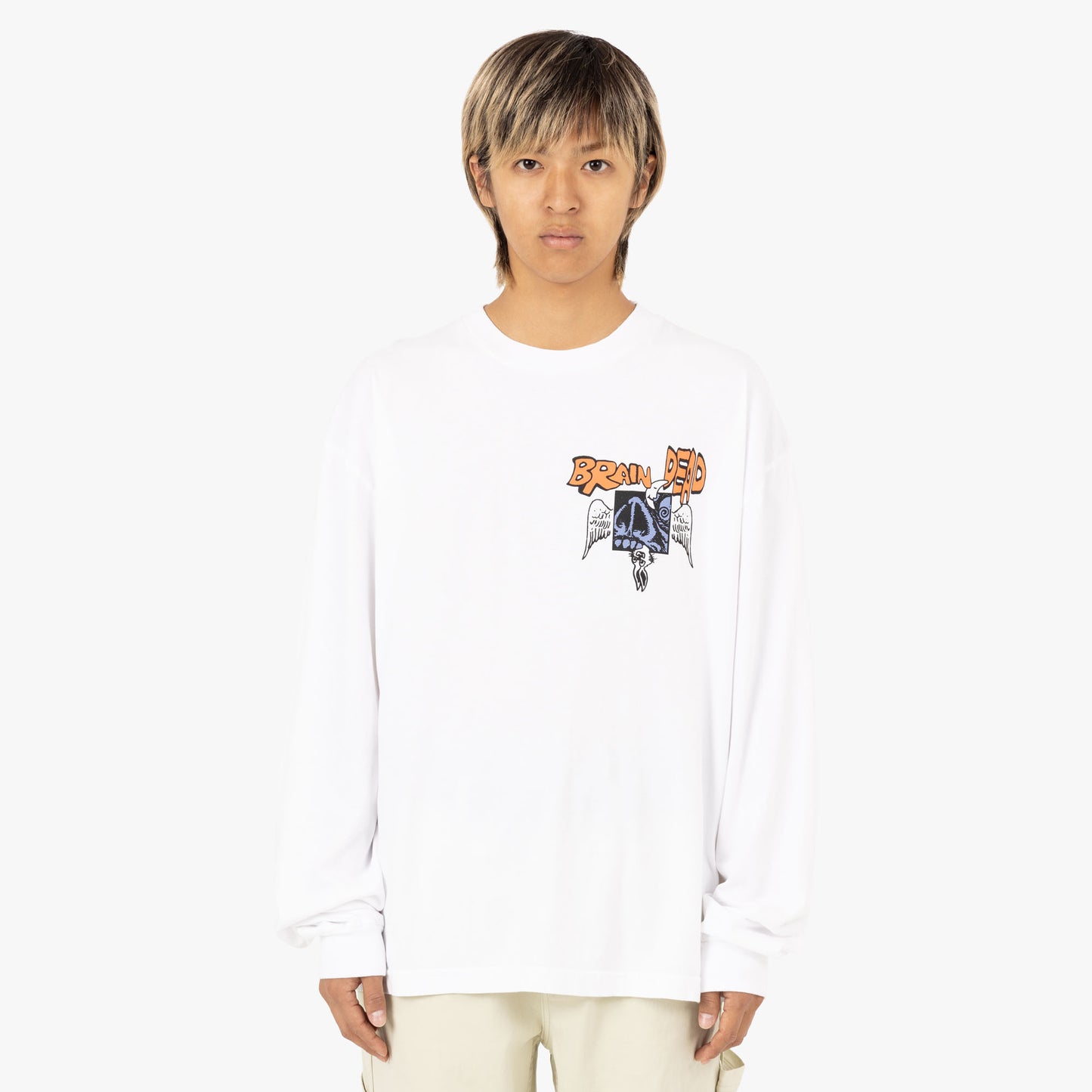 Brain Dead Cosmic Debris L/S Shirt / Blanc