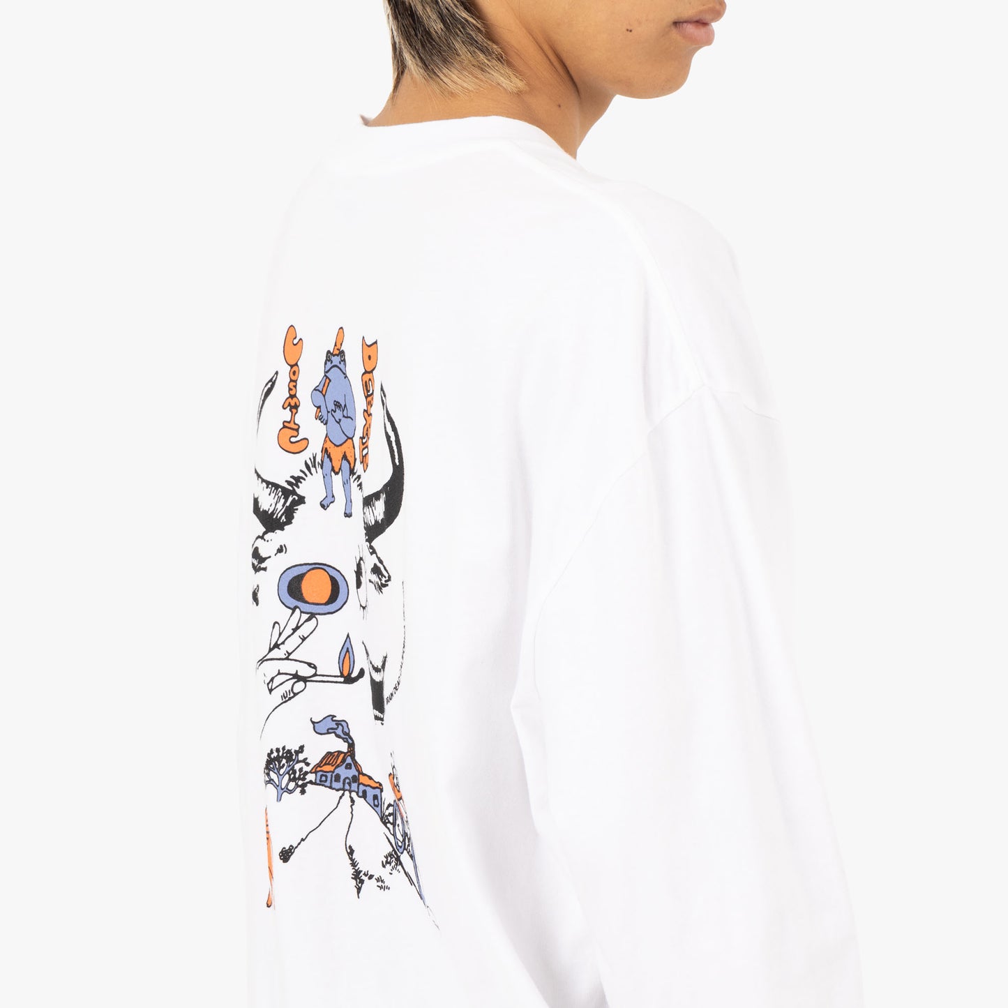 Brain Dead Cosmic Debris L/S Shirt / Blanc