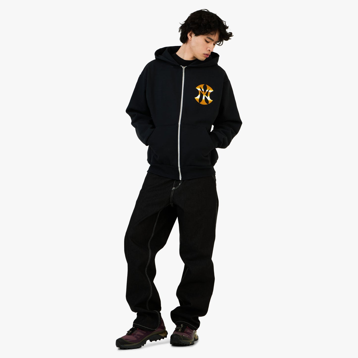 b.Eautiful x Sara Yukiko Wavy NY Sweat à capuche zippé Marine