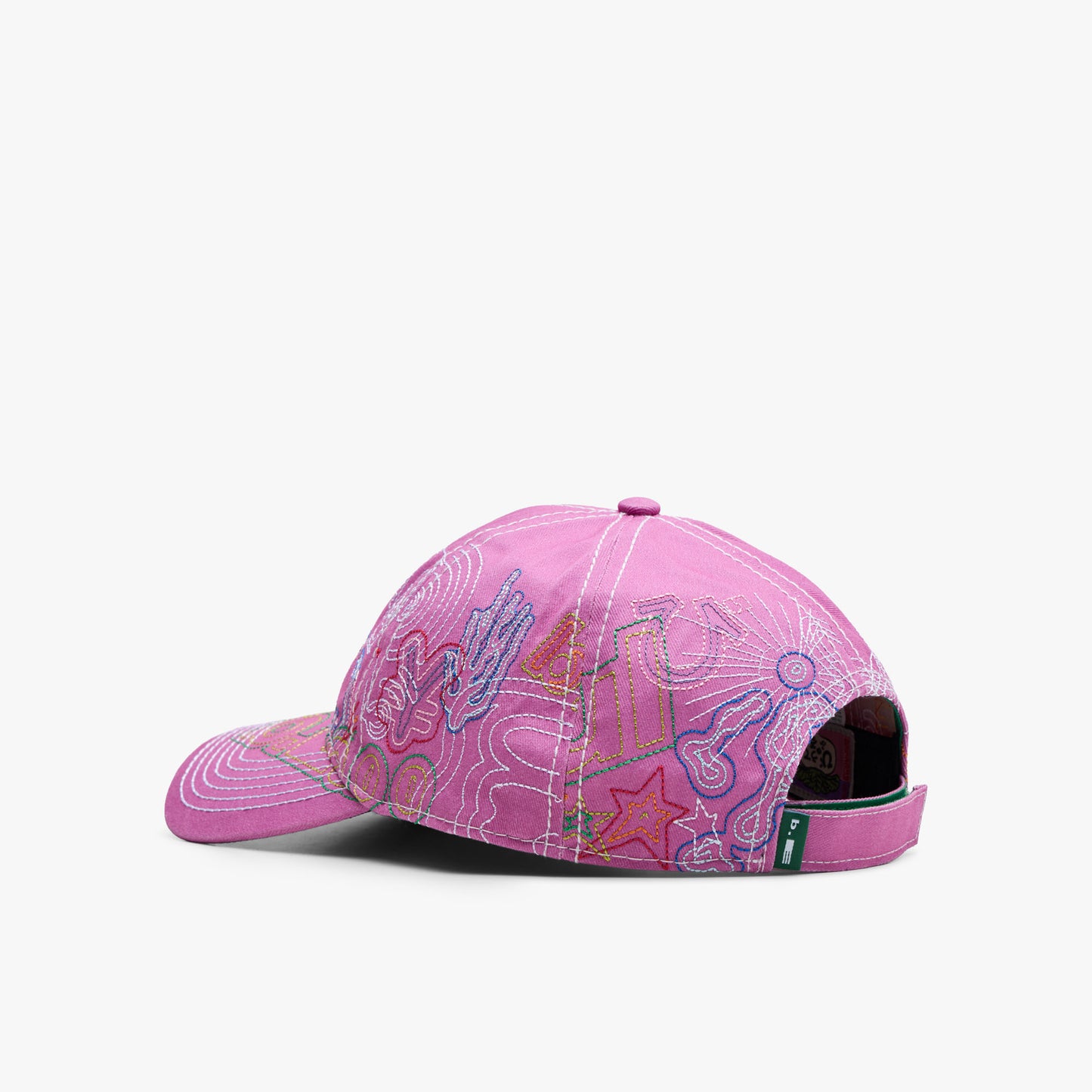 b.Eautiful Stitch Mania 6 Panel Hat Off-Pink / Multi