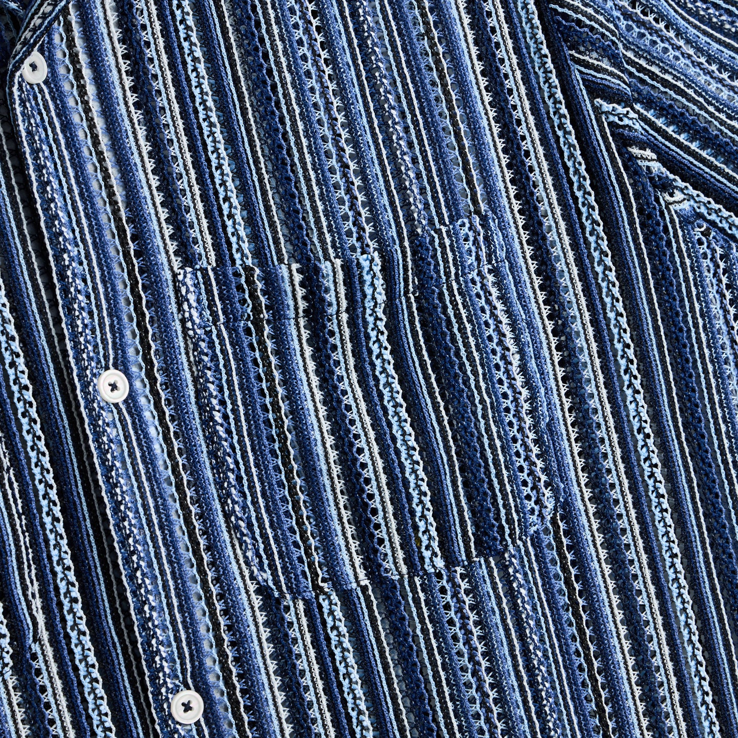 Chemise Cabana en maille Brother Brother à manches courtes / Rayures bleues et vertes
