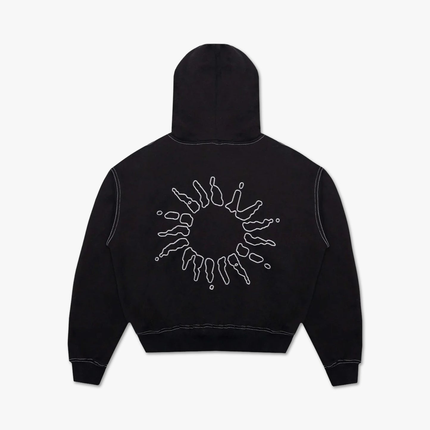 Sweat à capuche zippé 4YE Signature Noir/Blanc
