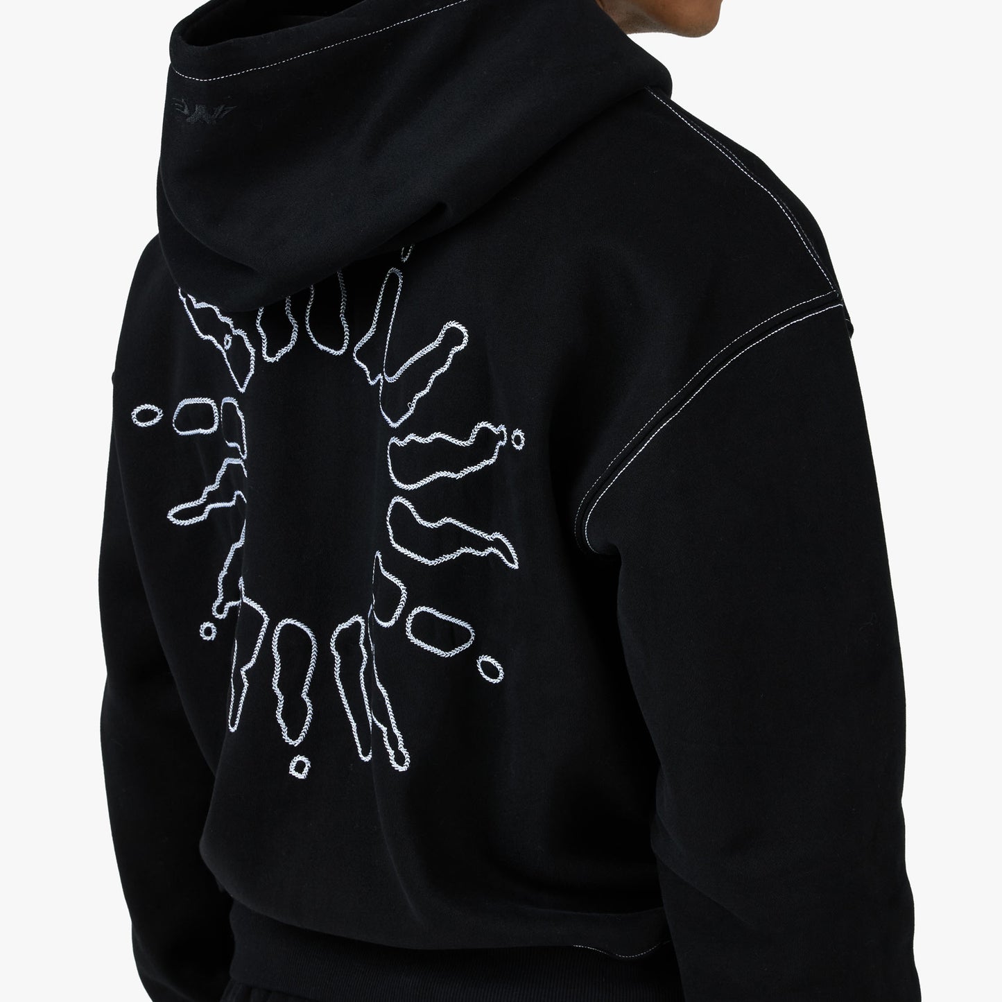 4YE Signature Zip Hoodie Black / White