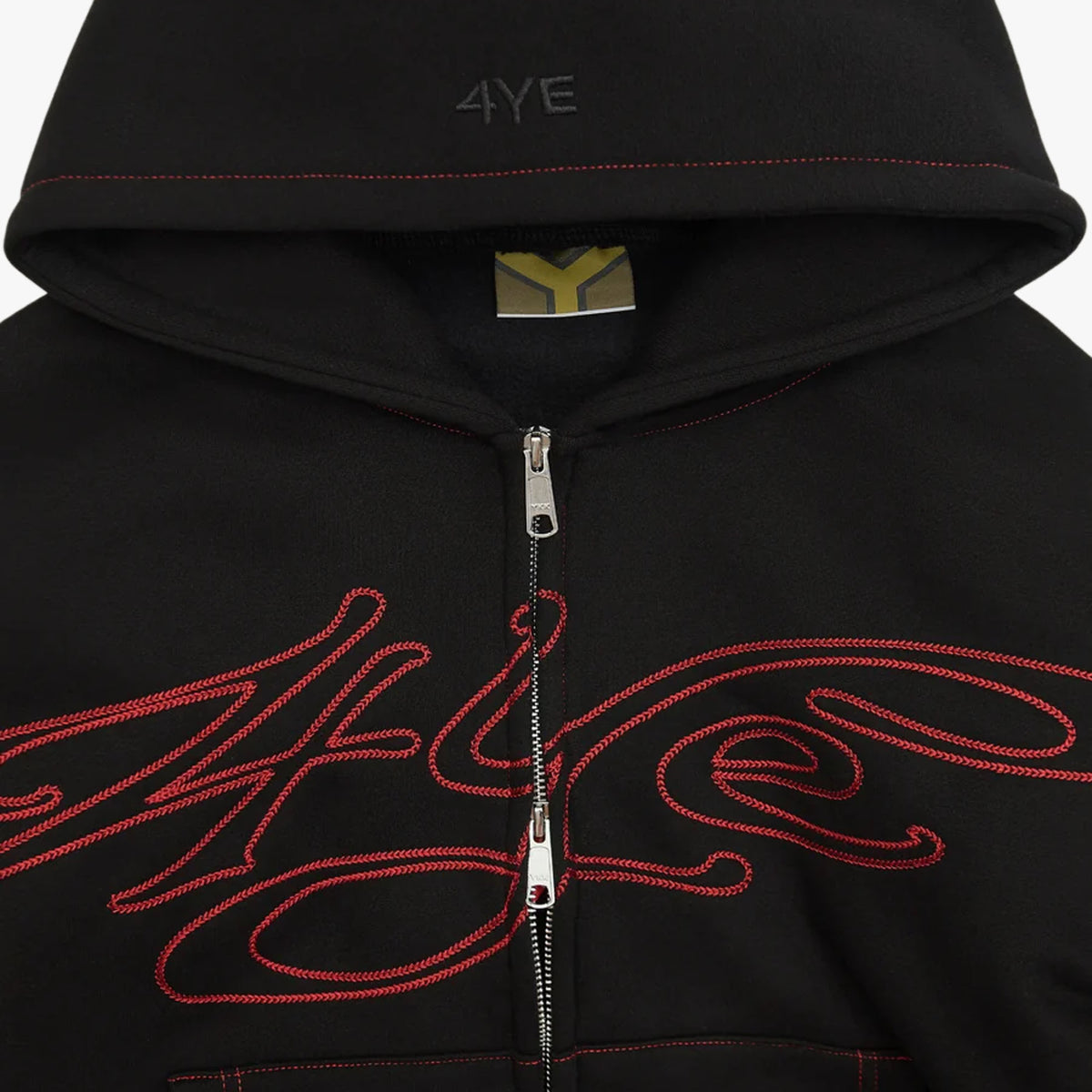 4YE Signature Zip Hoodie Black / Red