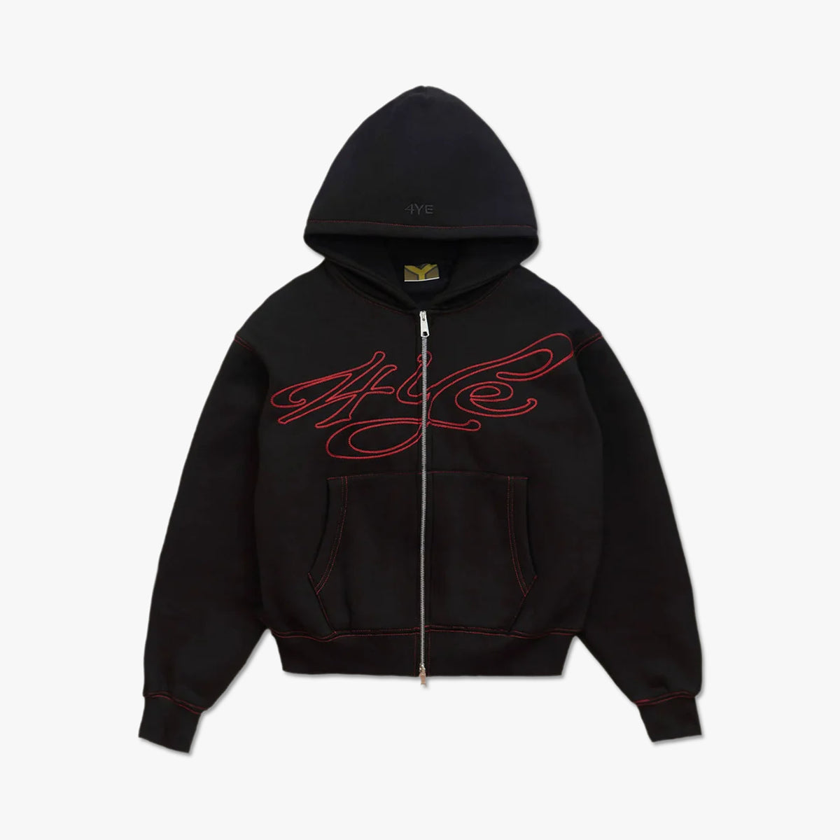 4YE Signature Zip Hoodie Black / Red