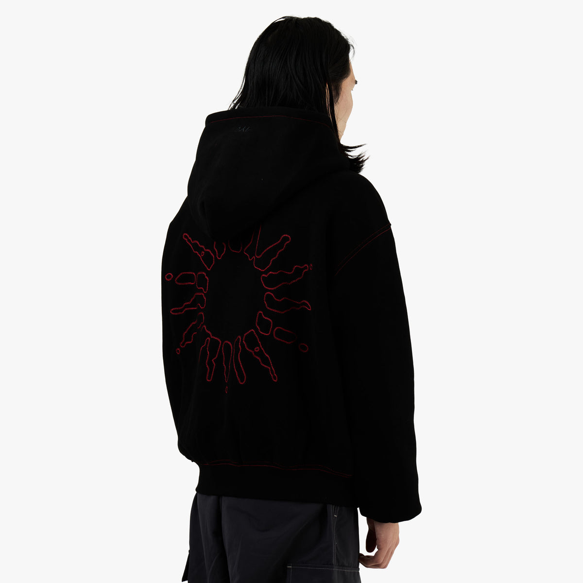 4YE Signature Zip Hoodie Black / Red