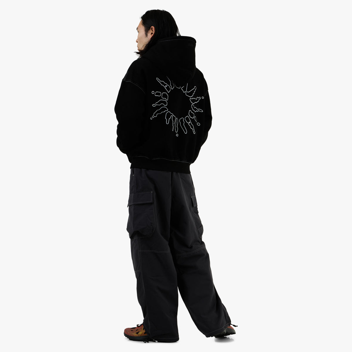 4YE Signature Zip Hoodie Black / White