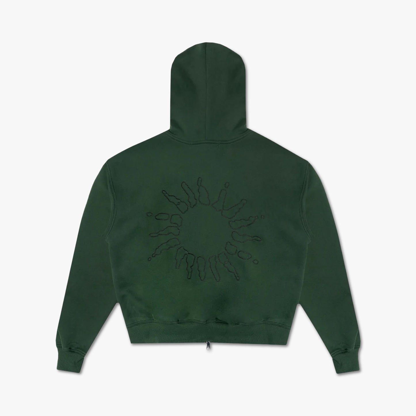 Sweat à Capuche Zippé Signature 4YE Vert Forêt / Noir