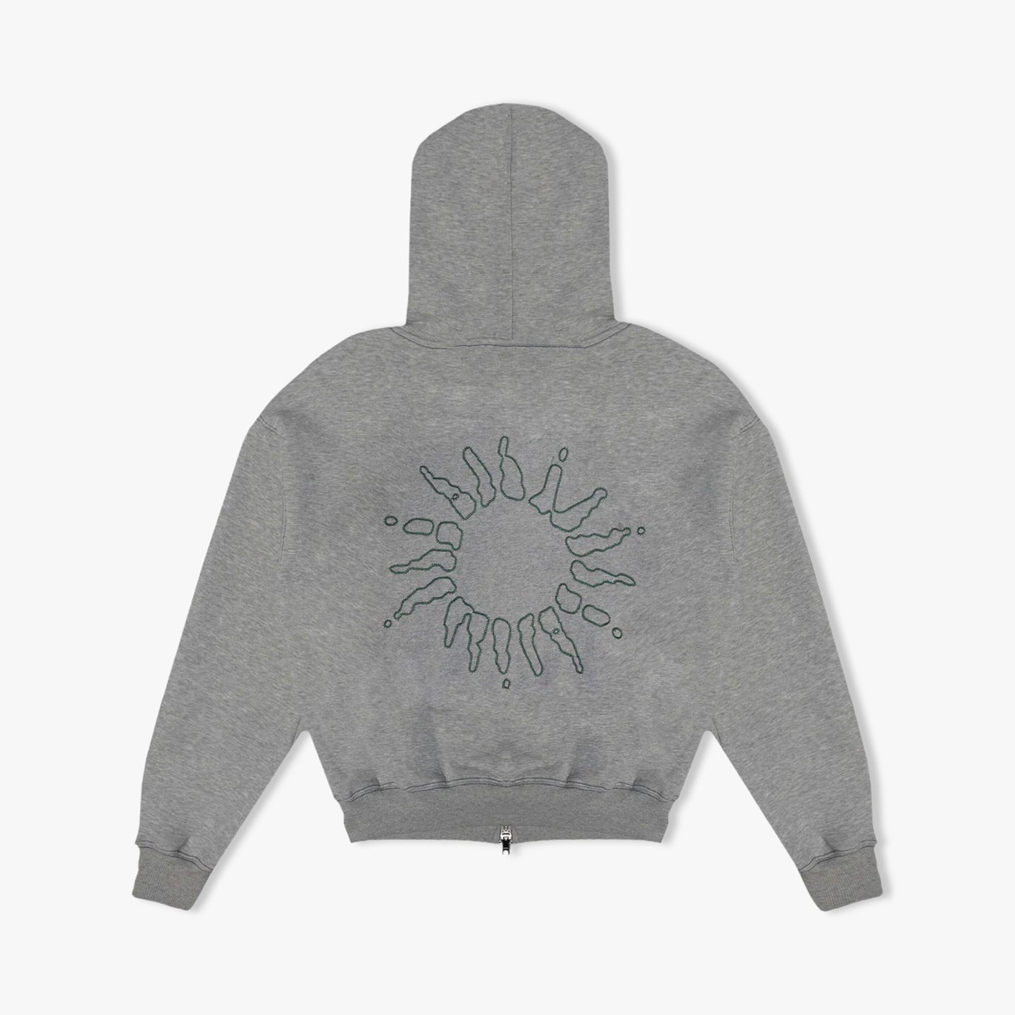 Sweat à capuche zippé 4YE Medium Grey / Forrest Green