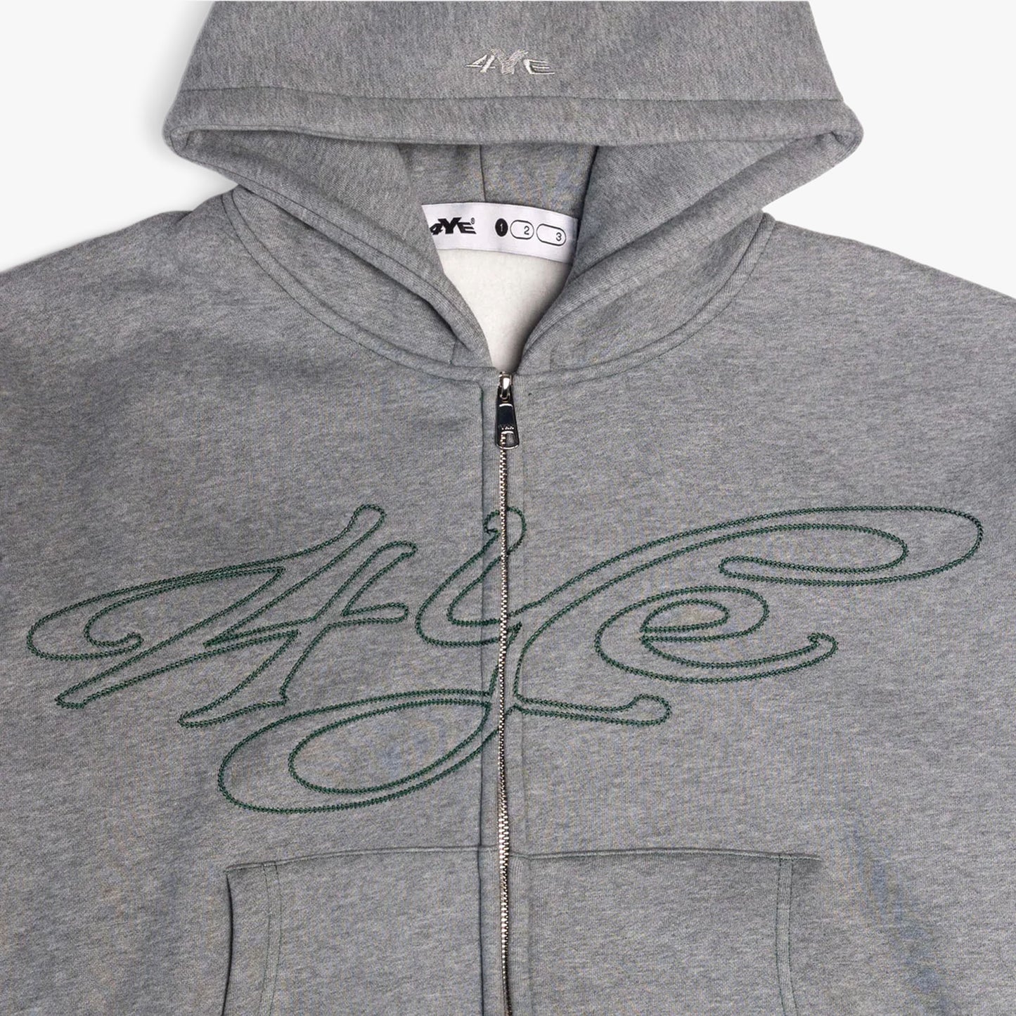 Sweat à capuche zippé 4YE Medium Grey / Forrest Green