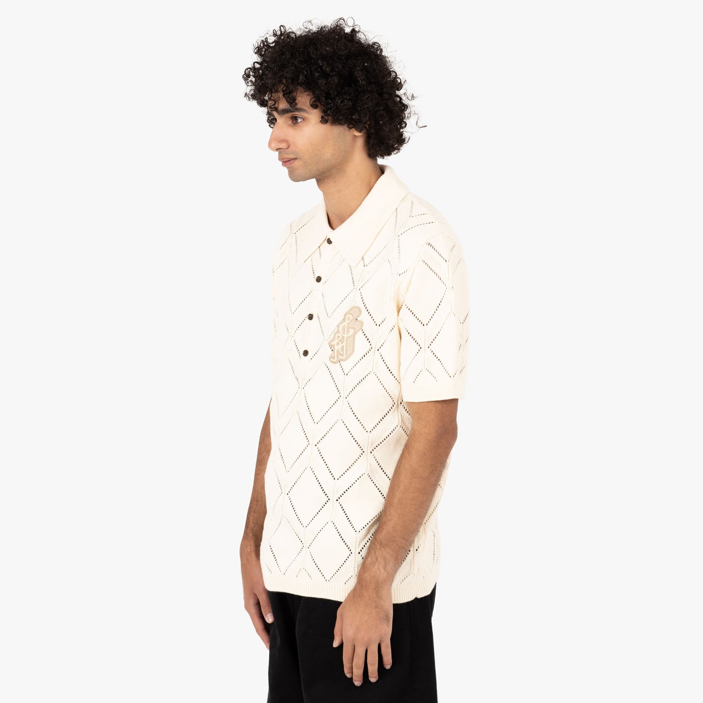 Polo Honor the Gift Diamond en maille / Crème
