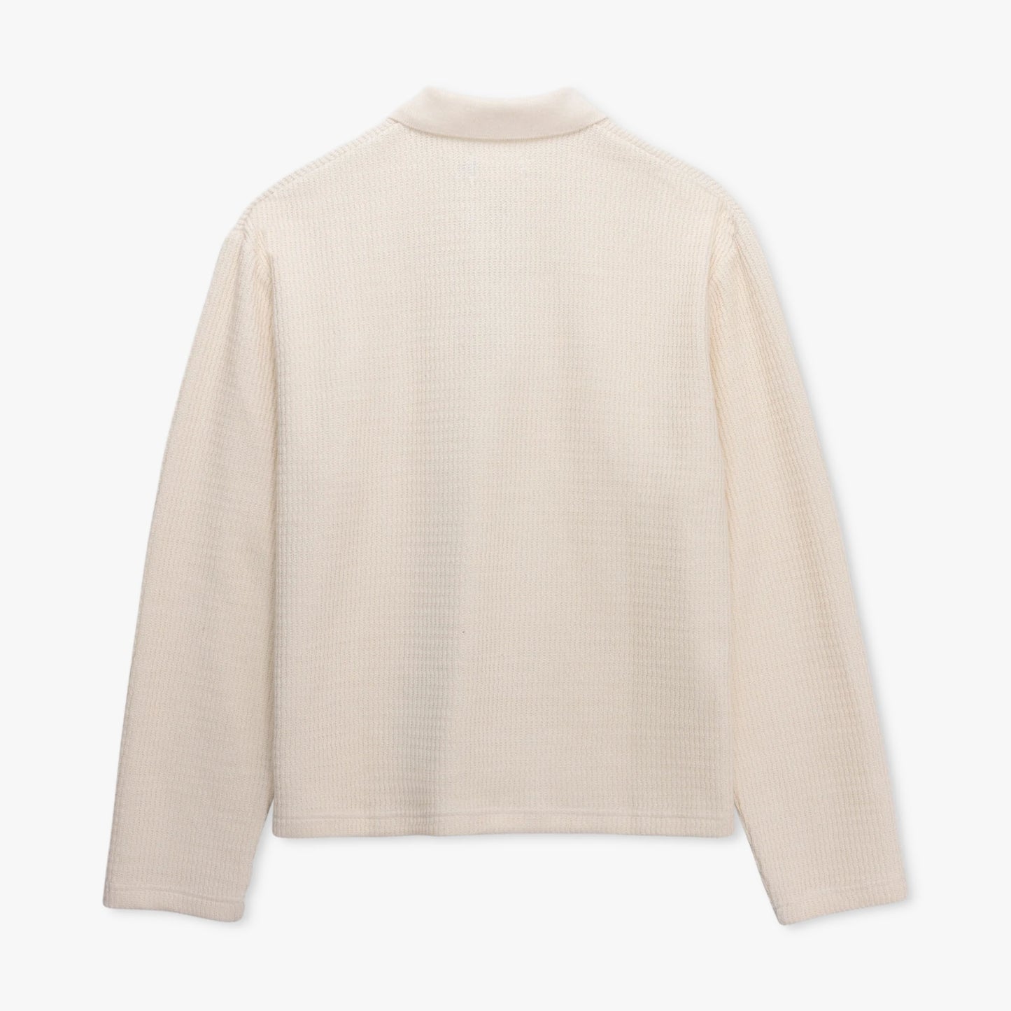 Honor The Gift Wavy Knit Longsleeve Polo / Bone