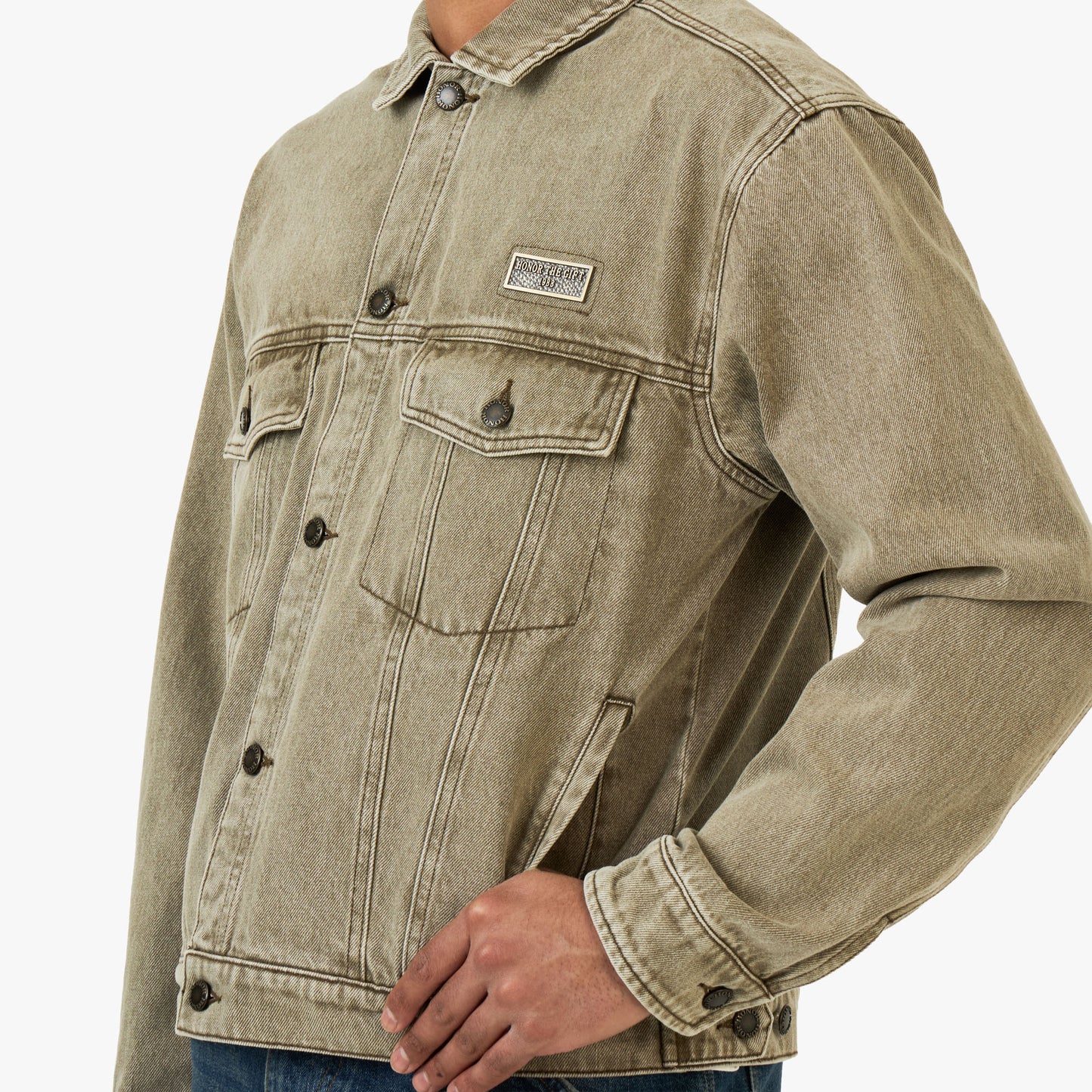 Honor The Gift Washed Twill Trucker Jacket / Taupe
