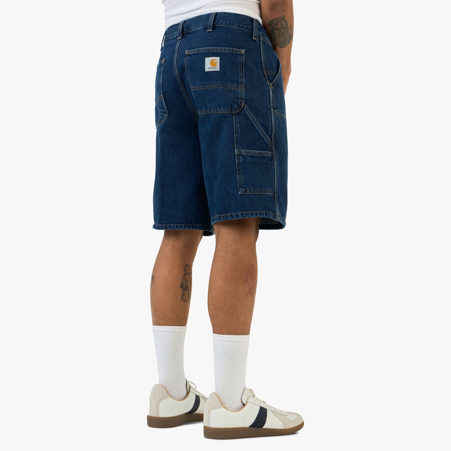 Carhartt WIP Double Knee Short Blue / Heavy Worn Bleached