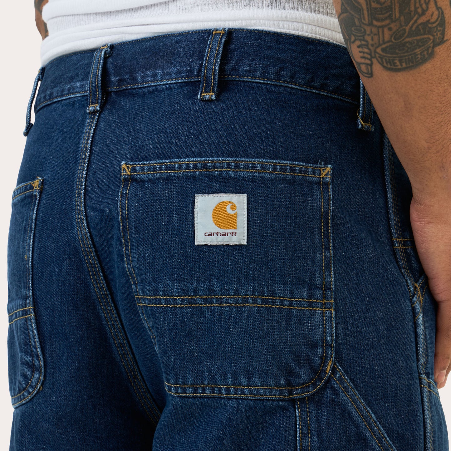 Carhartt WIP Double Knee Short Blue / Heavy Worn Bleached