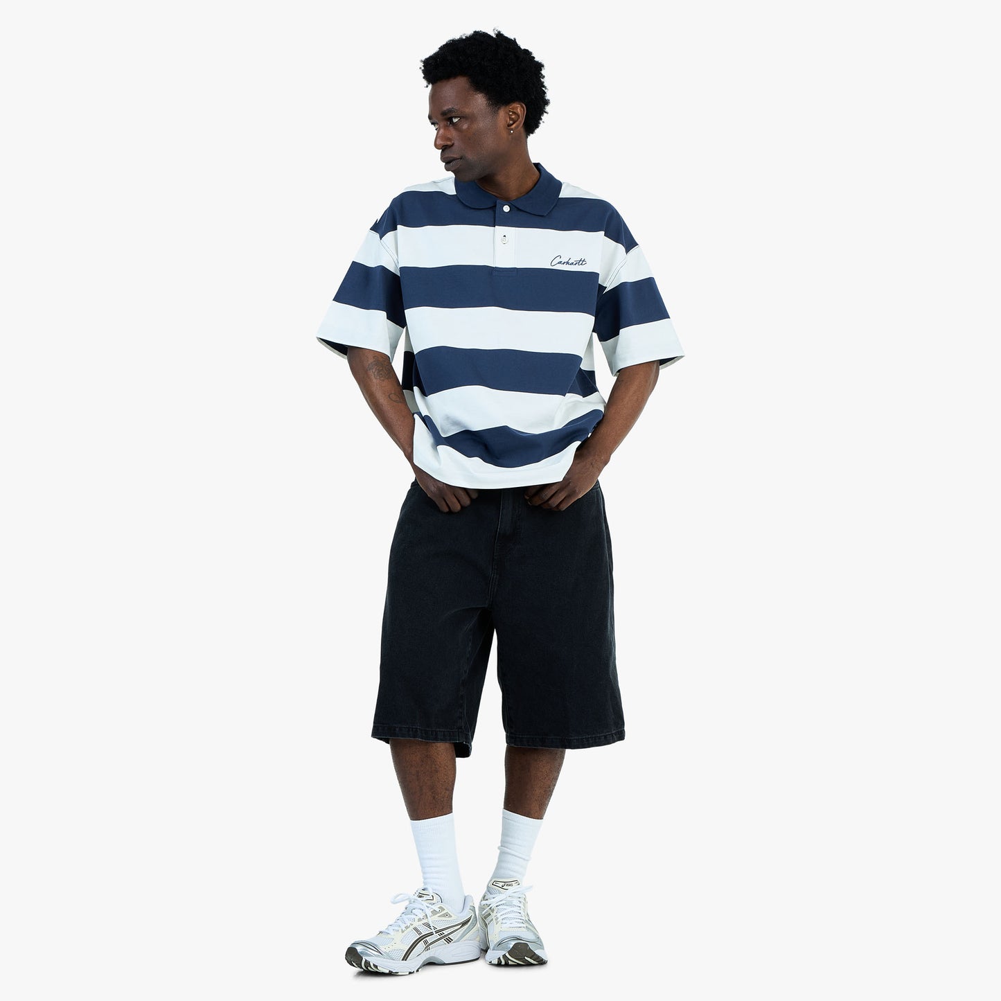 Carhartt WIP Delray Polo Delray Stripe / Blue