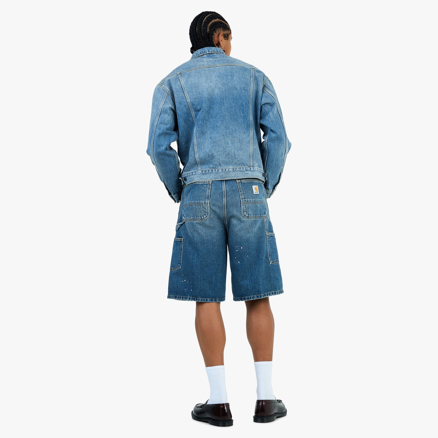 Carhartt WIP OG Single Knee Short Blue / Destroy Wash - Éclaboussures