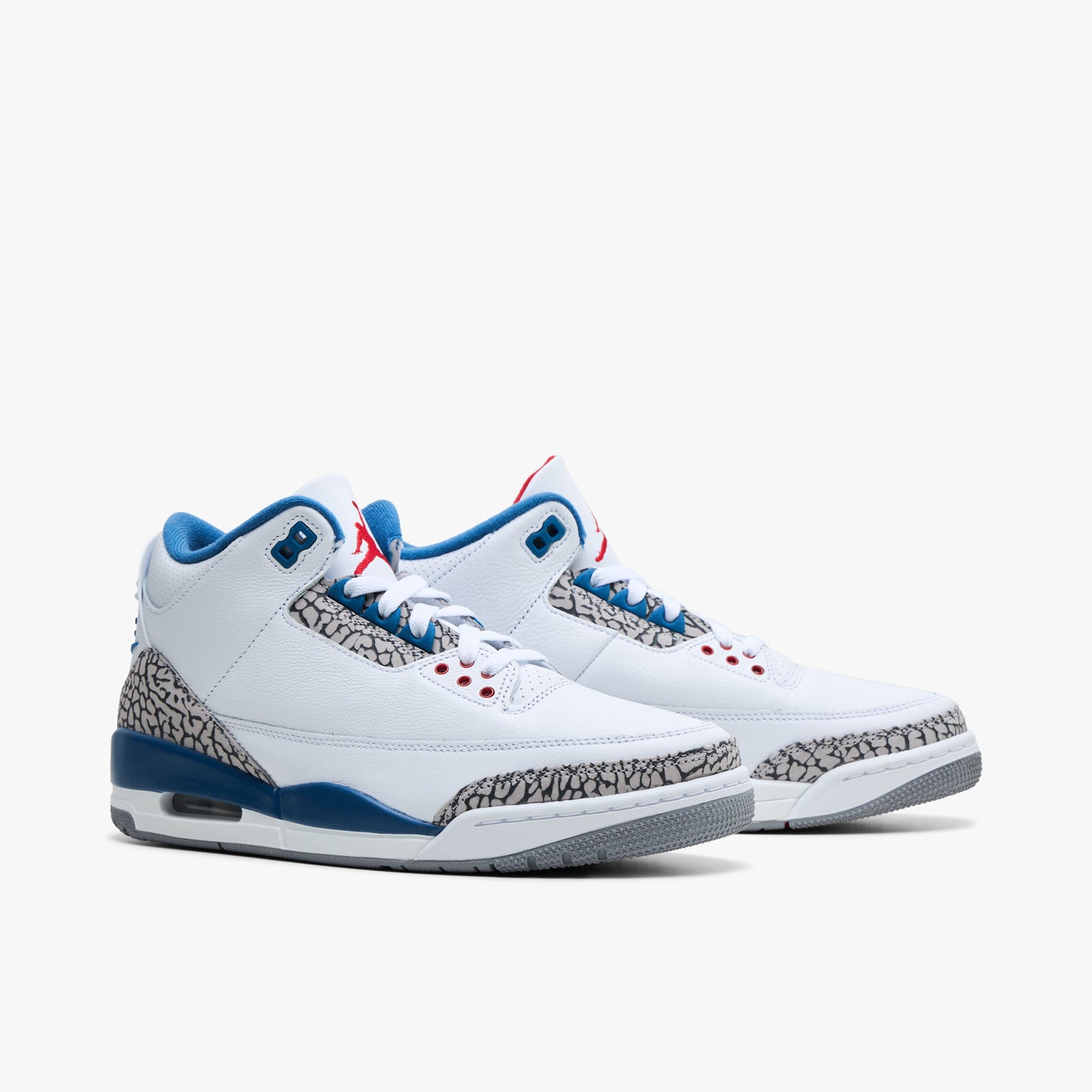 Jordan 3 Retro White / True Blue - Fire Red