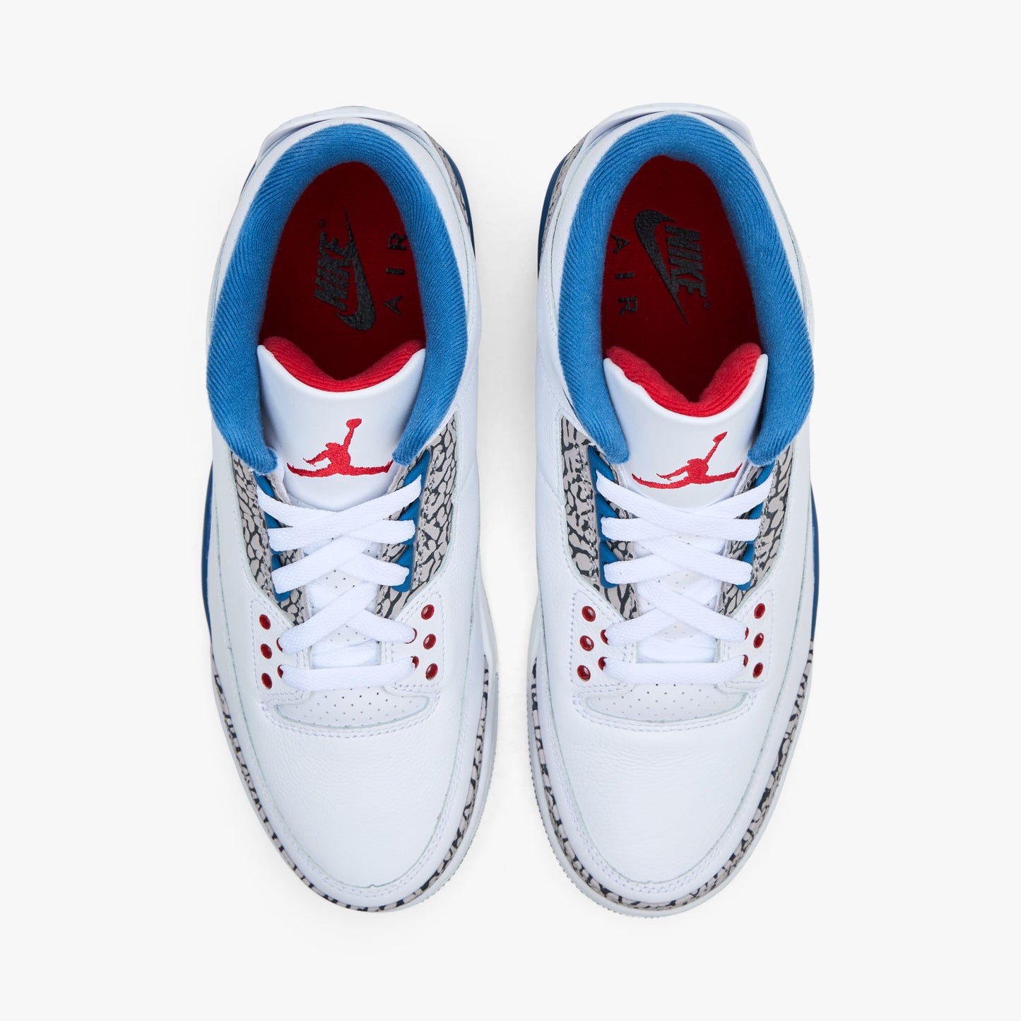 Jordan 3 Retro White / True Blue - Fire Red