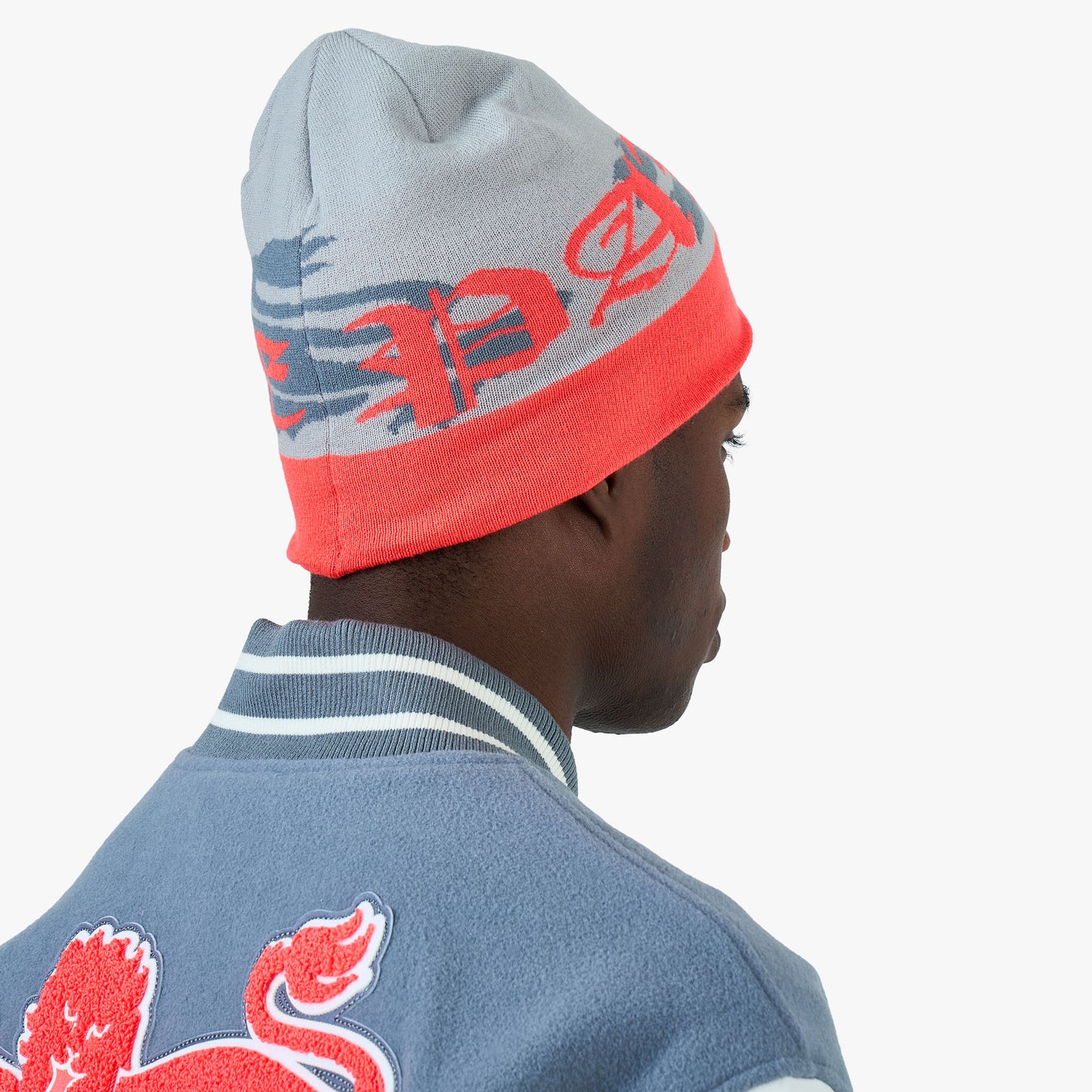 Nike x England x Palace Uncuffed Beanie Pewter Grey / Cool Grey - Bright Crimson