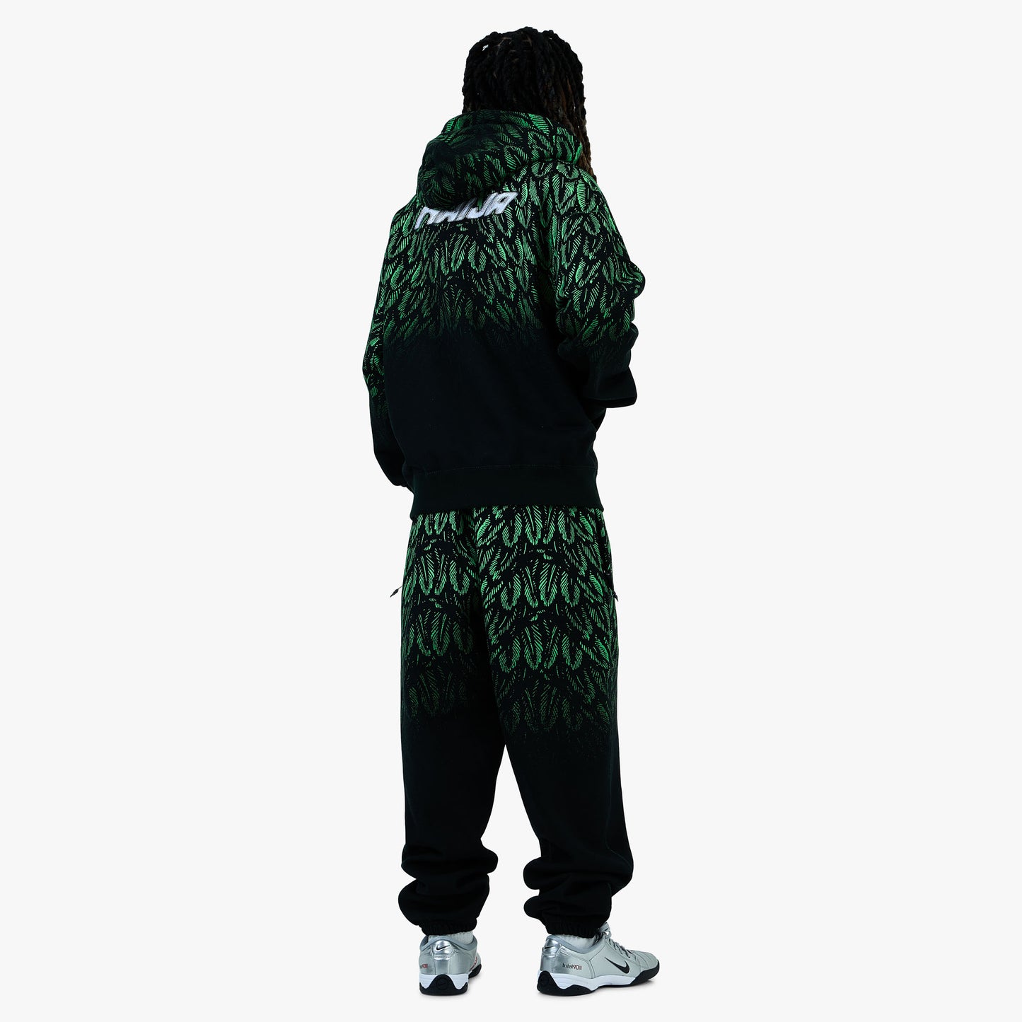 Nike x Nigeria x Slawn Pantalon en molleton Noir / Vert Poison - Blanc