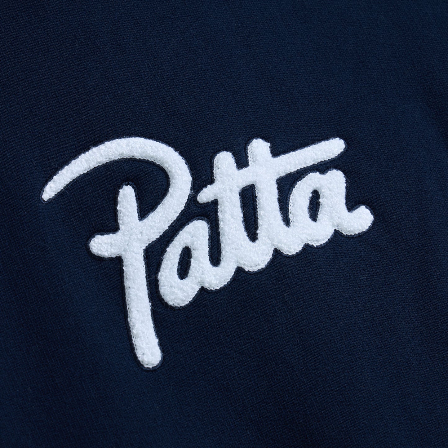 Sweat à capuche logo chenille Patta / Bleu marine