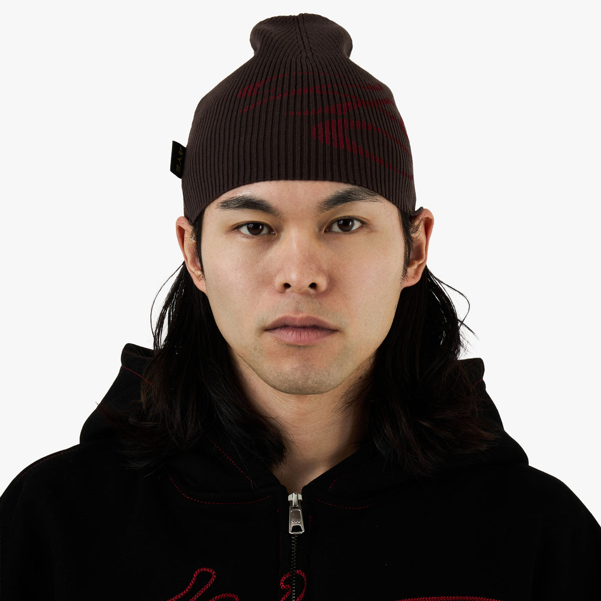 4YE Signature Ribbed Skully Brown / Red