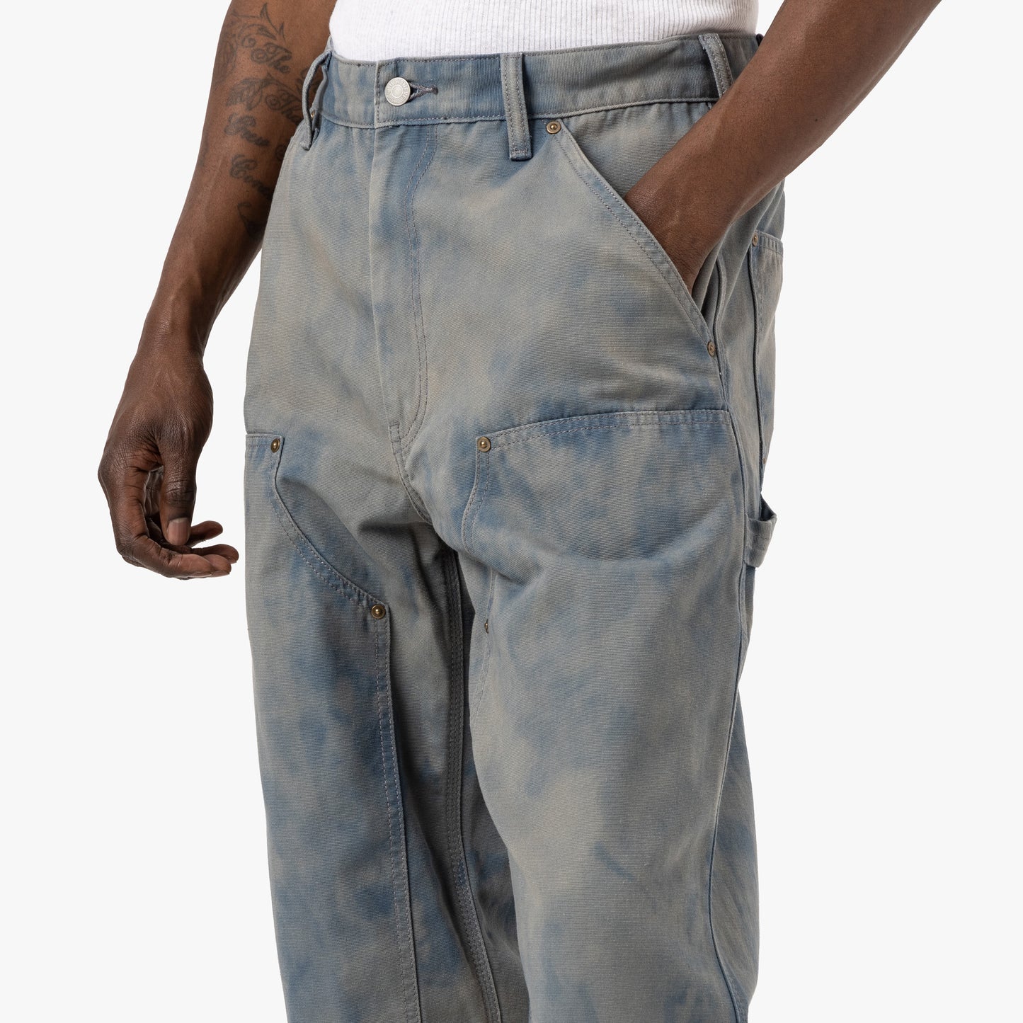 thisisneverthat Pantalon Double Genoux Blanchi / Beu