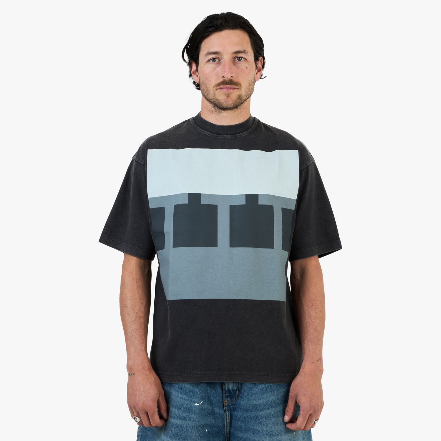 T-shirt The Trilogy Tapes Block / Délavage Acide Noir