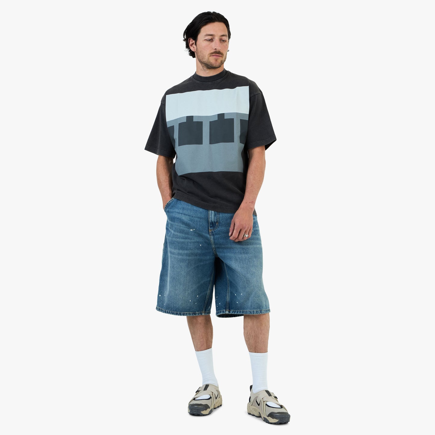 T-shirt The Trilogy Tapes Block / Délavage Acide Noir