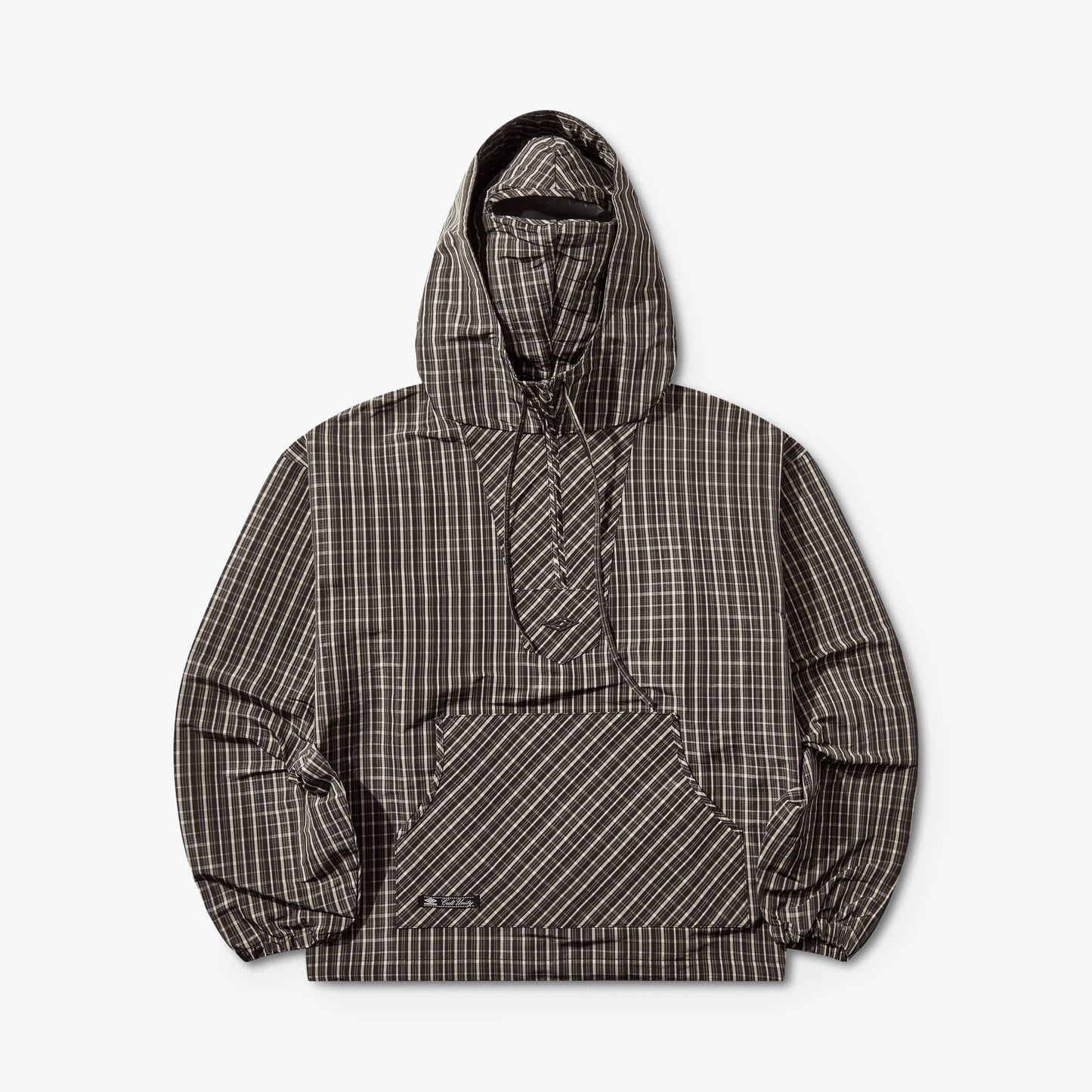 Coupe-vent à carreaux Umbro avec cagoule Beige / Marron foncé