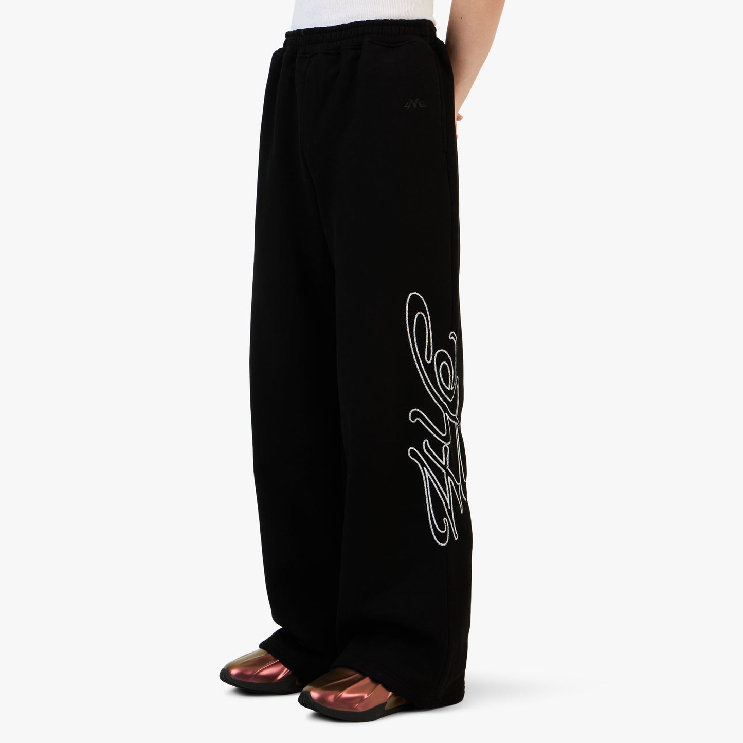 4YE Signature Zip Wide Pant Black/White