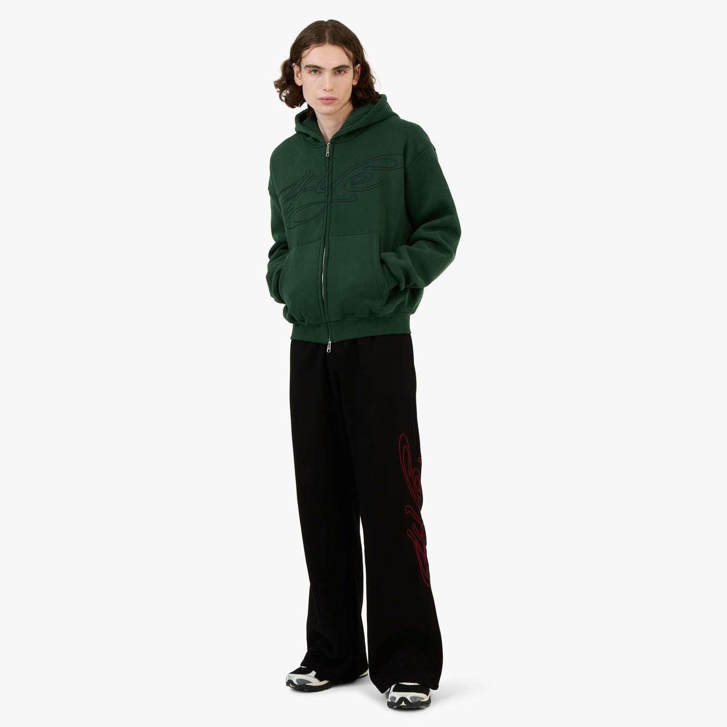 4YE Signature Zip Wide Pant Black / Red