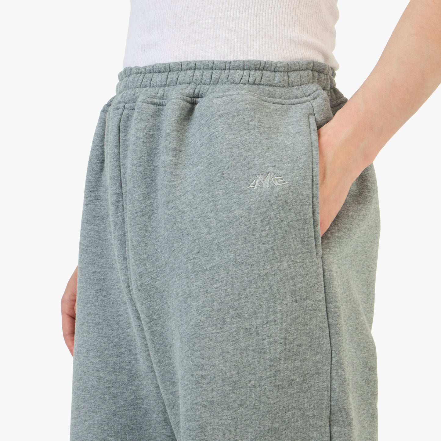 Pantalon large 4YE Signature Zip gris moyen / vert forêt