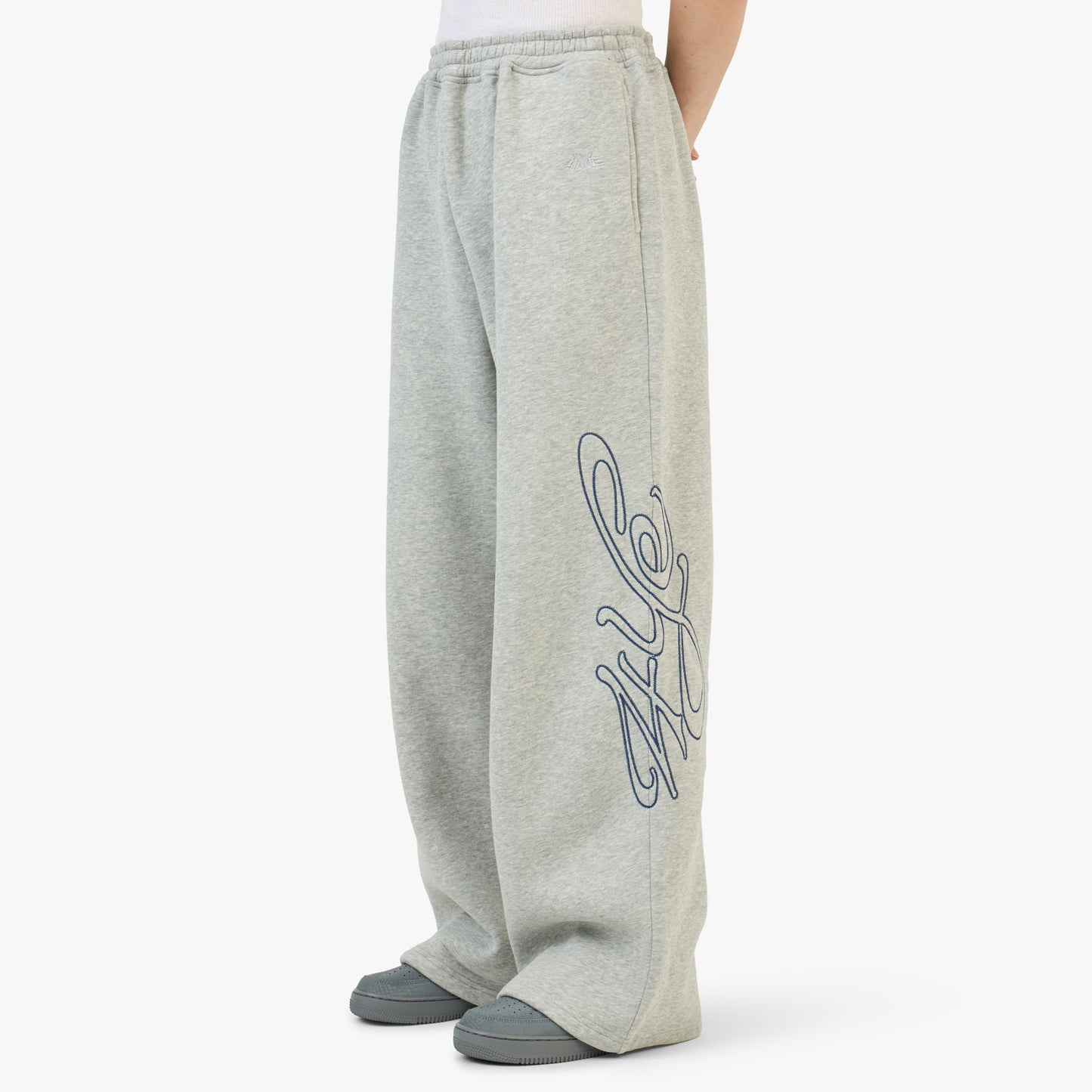 4YE Signature Zip Wide Pant Light Heather Grey
