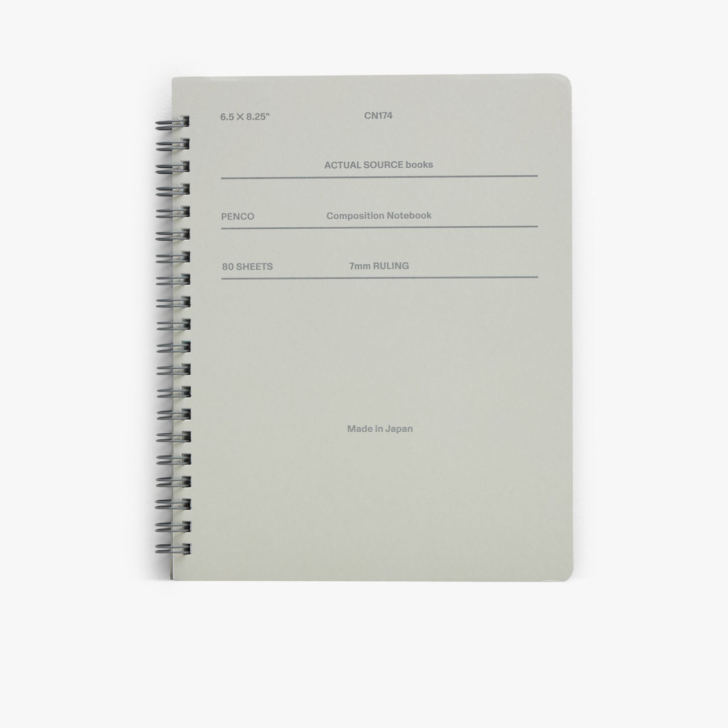 Actual Source + Penco ZZ410 Coil Notebook - Large Grey / Silver