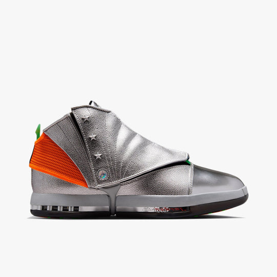 Jordan 16 Retro FTY SP Metallic Silver / Picante Red - Total Orange