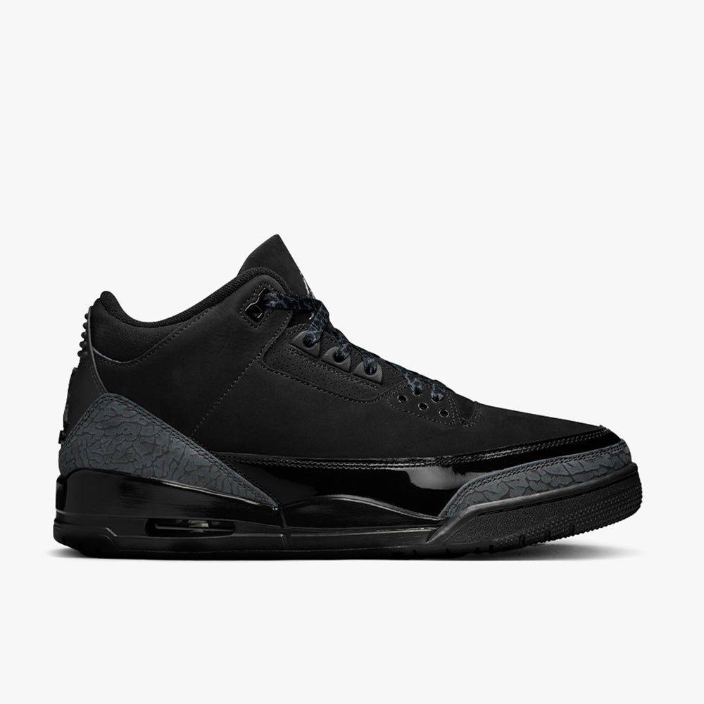 Jordan 3 Retro Black / Dark Charcoal - White