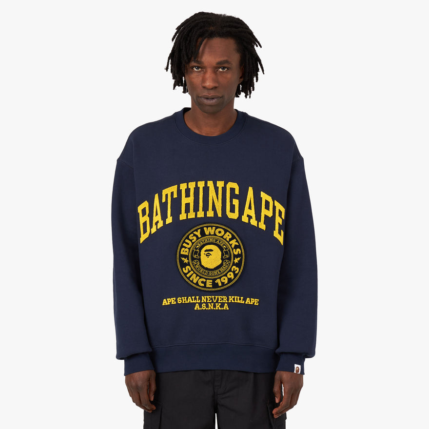 BAPE College Graphic Crewneck / Navy – Livestock