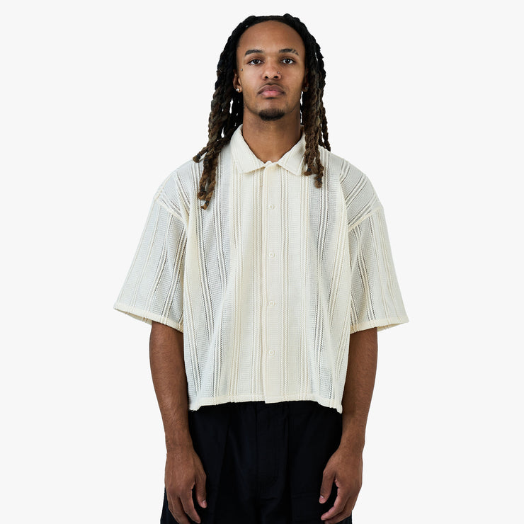 BEAMS Mesh Open Collar Shirt / Off White 1