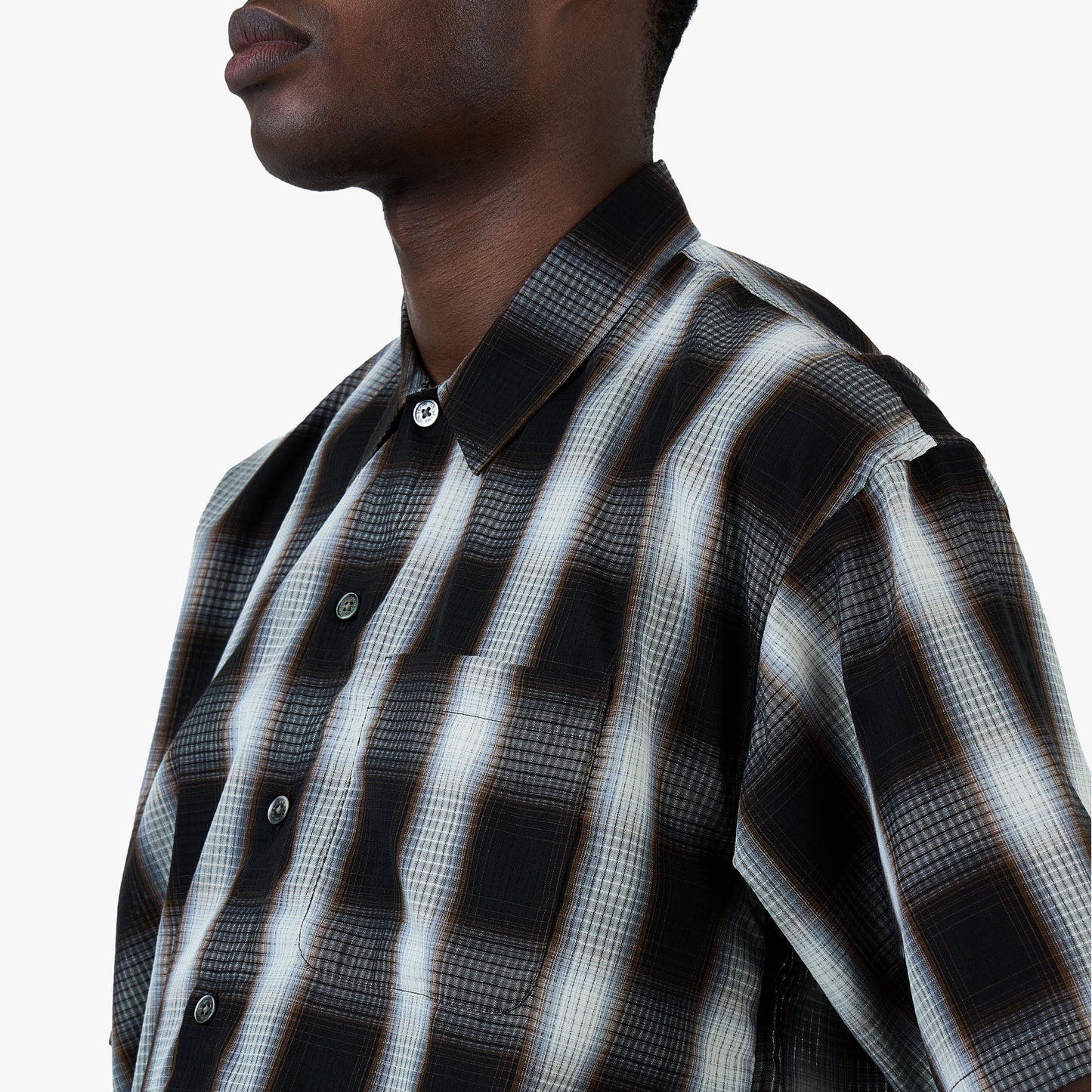 BEAMS Ombre Check Shirt / Black